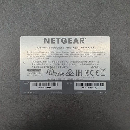 Netgear ProSafe GS748T v5 48-Port Gigabit Smart Managed Switch + Power Lead - Afbeelding 12 van 14