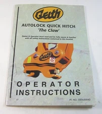 Geith Autolock Quick Hitch THE CLAW Operator Operation Manual OEM
