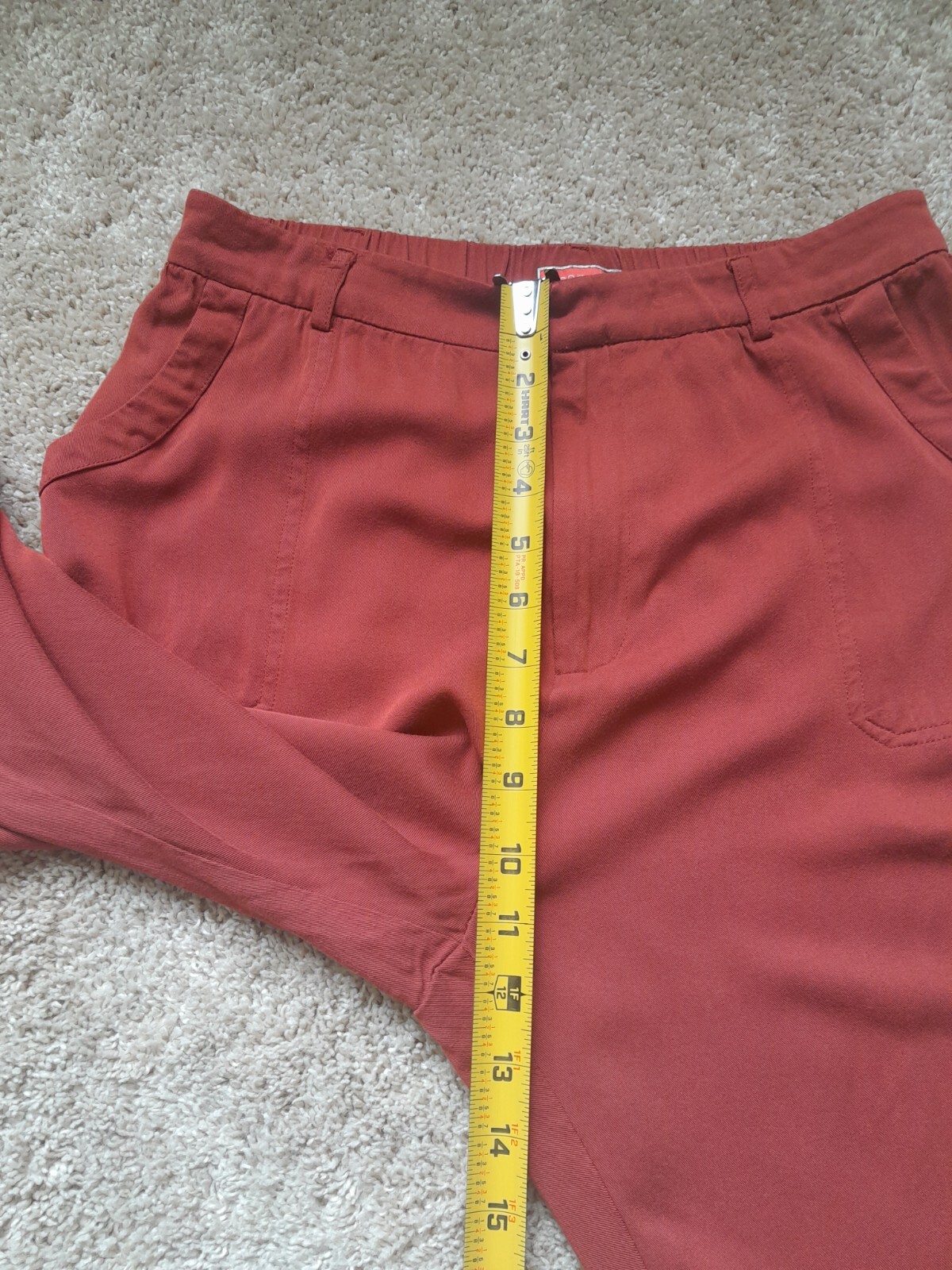 Modcloth pull on pants rust lightweight tapered w… - image 8