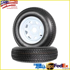 Pack of 2 ST205/75D14 5 Lug Trailer Tires and Wheels W/ 14" Rim 6PR 205 75 14 US