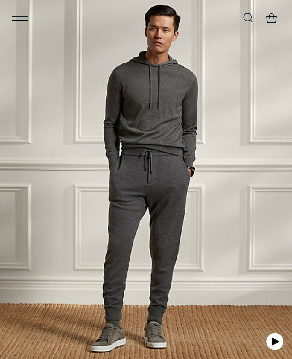 RALPH LAUREN Purple Label Grey Knit Wool Cashmere Jogger RALPH LAUREN Purple Label Grey Knit Wool Cashmere Jogger