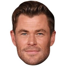 Chris Hemsworth Stubble Celebrity Mask, Flat Card Face