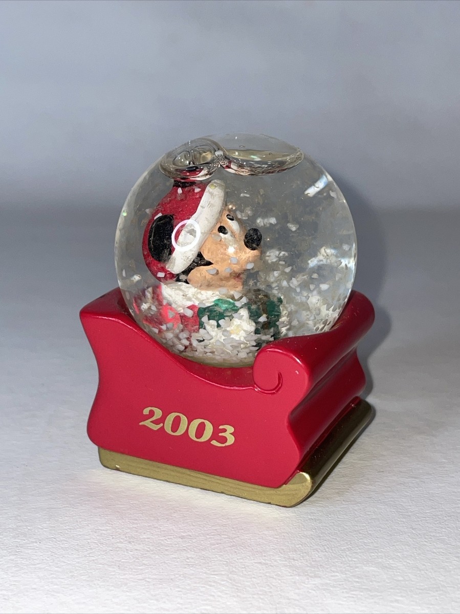 Mickey Mouse Mini Christmas Snow Globes JC Penney Lot of 4 Black