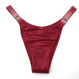 3 NEW Victoria's Secret Satin Scattered Shine Strap Brazilian Panties Lot MEDIUM