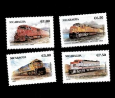 Nicaragua 1999 - Trains Railway - Set of 4 stamps - Scott #2281-84 - MNH