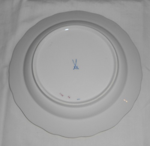 Plato antiguo Meissen amarillo rosa 7/8" raro - Imagen 2 de 2