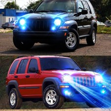 For 2002-2007 Jeep Liberty 9007 Led Headlight Hilow 9145 Fog Light Bulbs 8000k