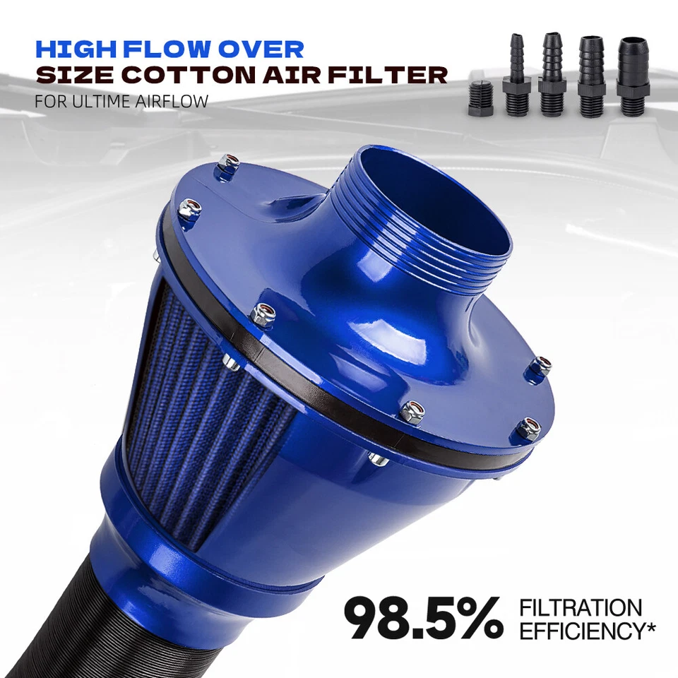 Car Cold Air Intake Filter Induction Kit Pipe Power Flow Hose System For 65/70mm - Изображение 3 из 4