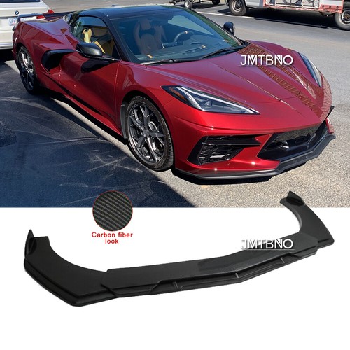 Carbon Fiber Gloss Black Car Front Bumper Lip Spoiler Kit For Chevrolet Corvette - Picture 1 of 11