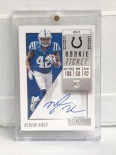 2018 Panini Contenders Nyheim Hines Colts/Bills On Card Rookie Ticket Auto #129. rookie card picture