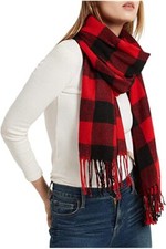 PFLife Bufanda De Cachemira Para Mujer, De 80 X 27 Pulgadas, Con Caja, Color Rojo, Chal De Pashmina Gruesa De Gran Tamaño, Naranja Rojo, Taille Unique