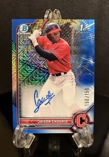 2022 Bowman 1st Chrome Jaison Chourio Blue HTA Refractor Auto #150/150
