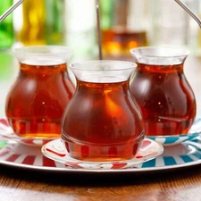 Refikadan Gonlubol 9.6 Oz (285 cc) Tulip-Shaped Turkish Tea Glass Set of 6