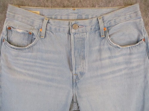 Levis 501 Big E Jeans Mens 29x30 Blue Denim 90s Straight Leg Buttonfly Western - Picture 3 of 17
