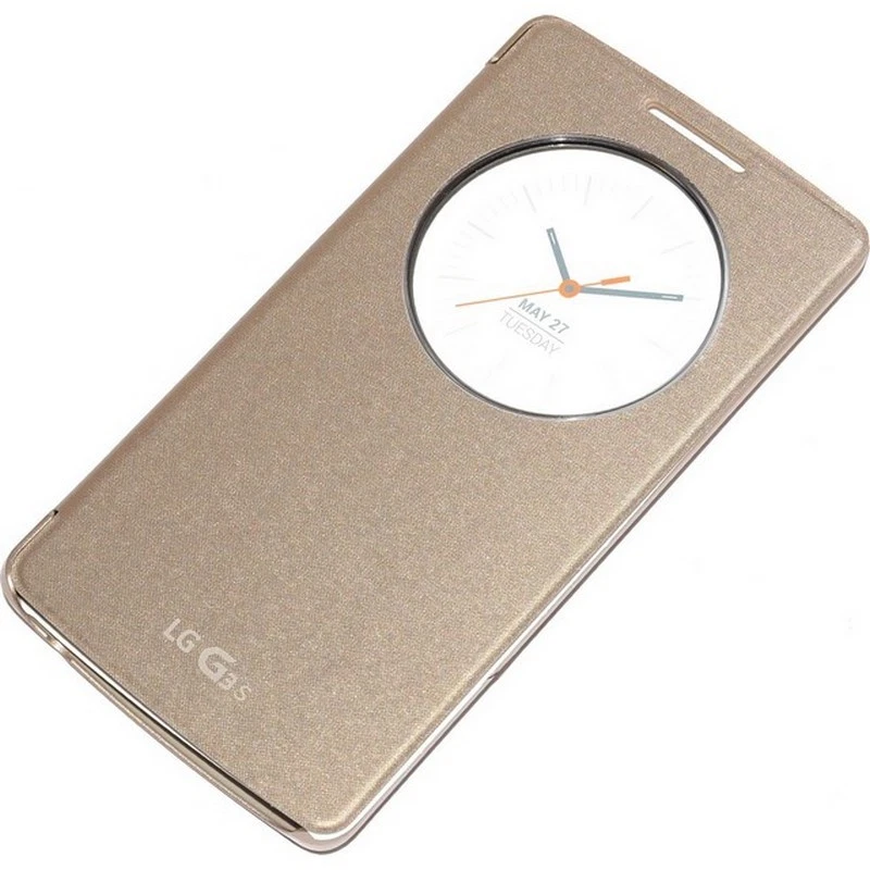 LG Custodia originale Quick Circle Case Cover Flip a libro Oro per G3 S CCF-490 - Immagine 3 di 4