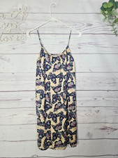 Tucker Ivory Navy Blue Butterflies Print Flowy Beach Sundress Womans Size Small
