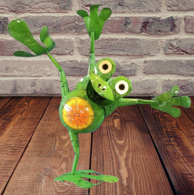 Frosch Fridolin Gr.''M'', Handarbeit, Blechfigur, Spaß,Dekoration,Garten,Lustig,