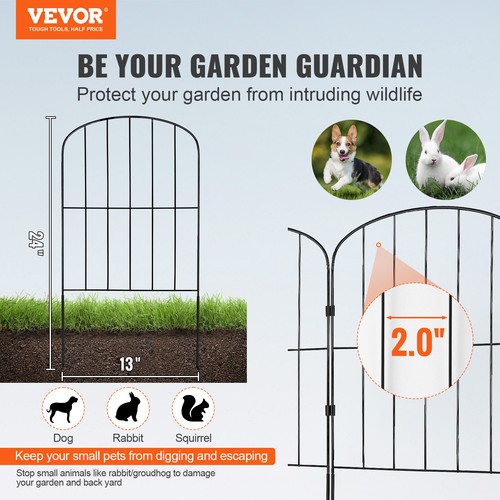 VEVOR Garden Fence 24in(H) x11ft(L) Decorative Garden Fencing Panels 10 Pack - Picture 2 of 12