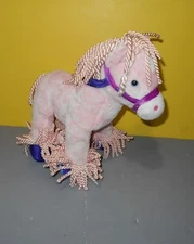 10" Fiesta Plush Stuffed Animal Pink w/ Blue Tie-Dye Paws & Silky Rope Mane