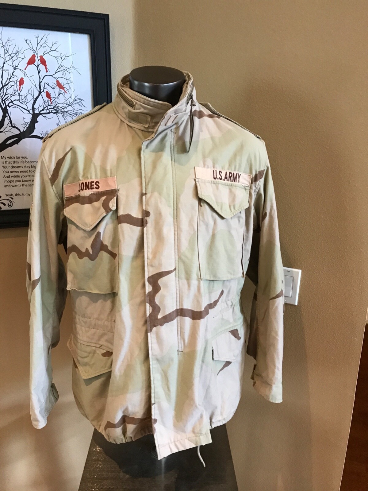 US ARMY AIRBORNE DESERT CAMO BDU COLD WEATHER COAT LA… Gem