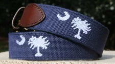 Brand New South Carolina Flag Needlepoint Belt - Magnolia Row  