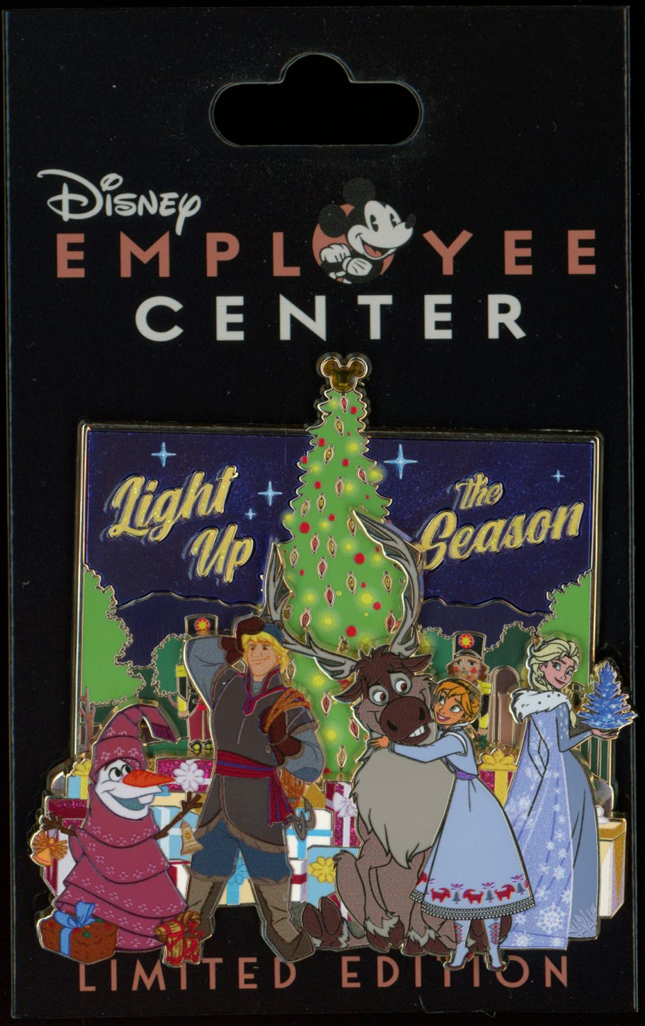 D23 DEC Light Up the Season Frozen Elsa Anna Olaf Kristoff Sven LE 250 Pin