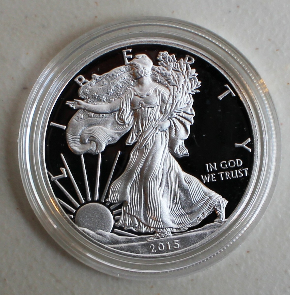 2015 W AMERICAN SILVER EAGLE PROOF DOLLAR US Mint ASE Coin with