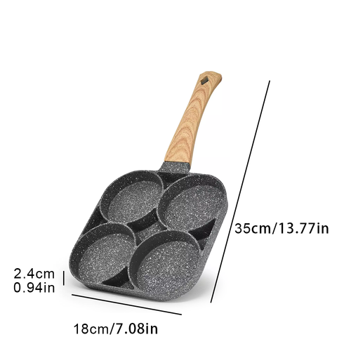 4 Hole Frying Pot Pan Nonstick Egg Pancake Steak Hamburg Omelet Pan