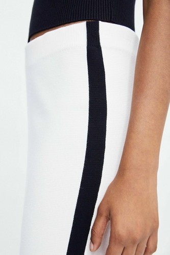 ZARA LONG KNITTED PENCIL TUBE MIDI SKIRT WITH SIDE STRIPE SIZE S NEW - Picture 6 of 7