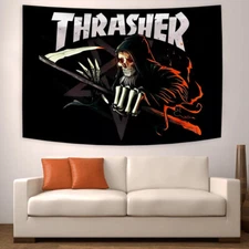 Thrasher skateboarding Fabric Tapestry Wall Art Hanging Flag Banner Decor 36x60'