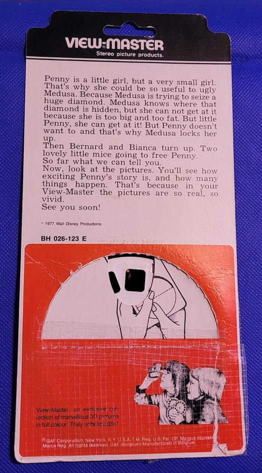 Gaf Disney Disney's The Rescuers Bianca Movie Cartoon view-master 3 ...