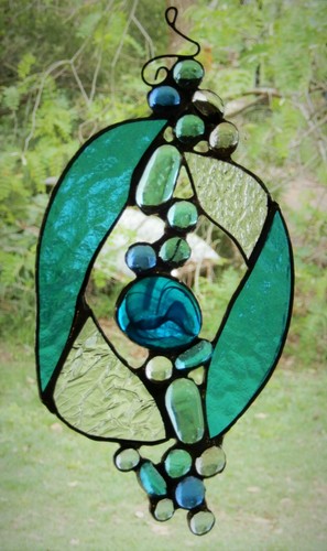 ABSTRACT RAINBOW SPIRIT ANGEL Authentic Stained Glass SUNCATCHER Australian Made - Picture 10 of 24