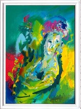 Ernesto Treccani Maternità fiorita, Serigrafia polimaterica cm. 50x70