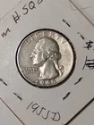 circulated 1955-D Denver Mint Silver Washington Quarter