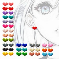 Small Heart Stud Earrings Cute Retro Kawaii Kitsch Disco Fashion Accessory Gift