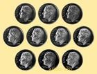 2000-2009 S Silver Proof Roosevelt Dimes 10 coin Set