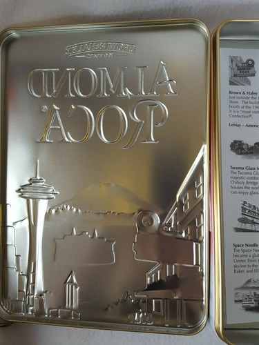 Almond Roca 100 Year Collectible Tin Box Seattle Space Needle Pike Place Market - Photo 3 sur 11