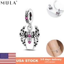 MULA European Magical Spider DIY Charm CZ For Women Bracelet 925 Silver Plated