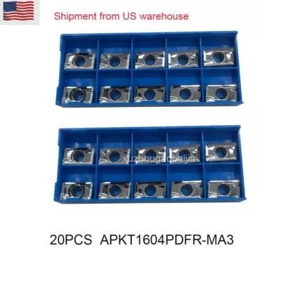 ZHOUZIMI Used for aluminum APKT1604PDFR-MA3 H01 Carbide Milling Inserts 20pcs
