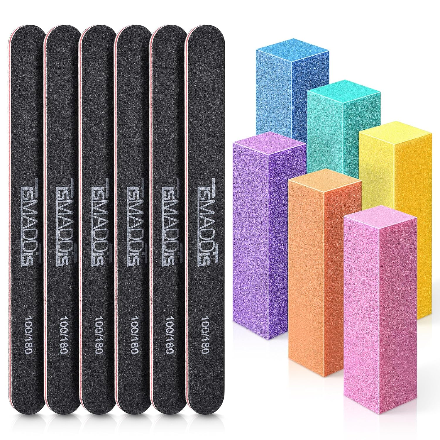 Nail Files and Buffers, Professional Manicure Tools Kit Rectangular12Pcs-image
