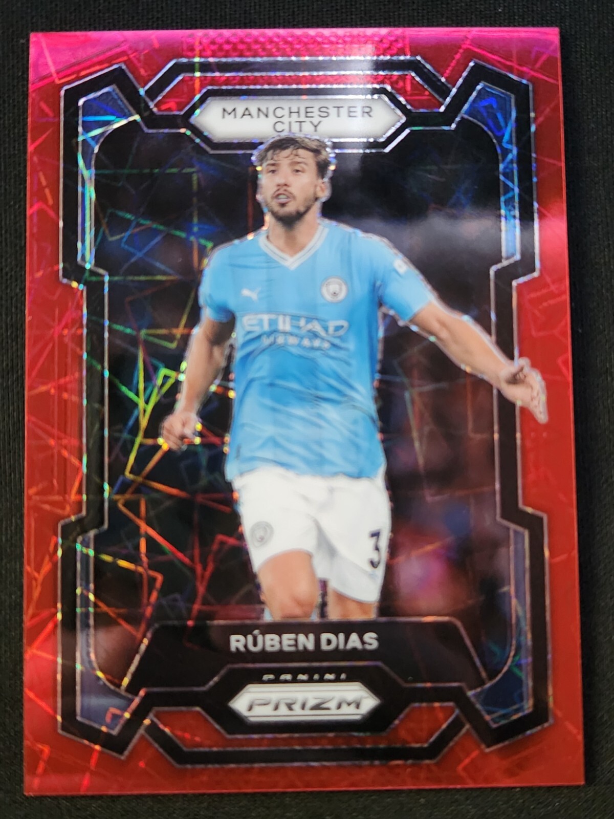 2023-24 Panini Prizm Premier League - Ruben Dias - Red Laser /49 Manchester City