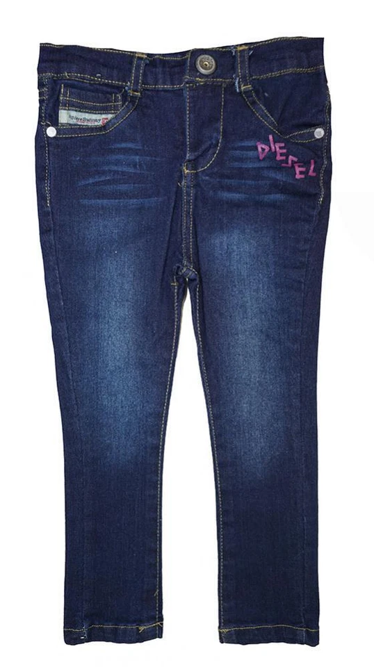 Diesel Conjunto de 2 pantalones de mezclilla rosa y blanco Top para niñas pequeñas talla 2T 3T 4T Foto 2 de 3