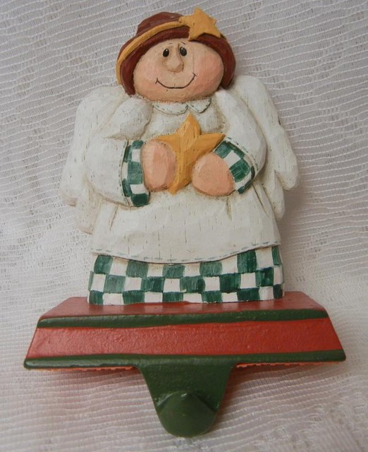 Vintage Midwest Cast Iron Painted Angel Stocking Hanger Hook eBay