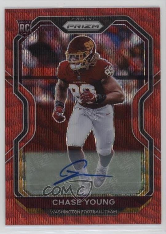 2020 Panini Prizm Red Wave 89/149 Chase Young #383 Rookie Auto RC 19qr