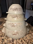 Vintage Pyrex Cinderella Forest Fancies Mushroom Nesting Mixing Bowls Set of 4
