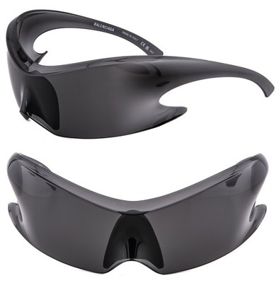 BALENCIAGA SPEED BB0347S 0347 MASK Wrap Black Bold Runway Unisex Sunglasses 001
