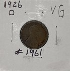 1926-D VG Lincoln Wheat Cent, Item 1961 — photo 1