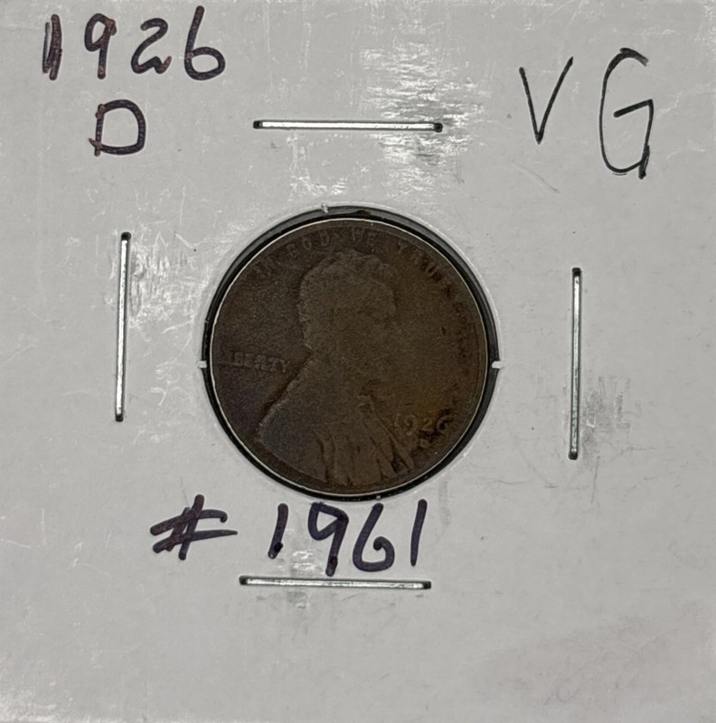 1926-D VG Lincoln Wheat Cent, Item 1961