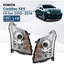 For 2010-2014 Cadillac SRX HID/Xonen Headlight w/ AFS Chrome Left +Right Pair