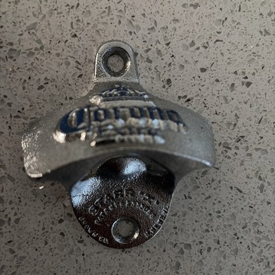 Corona Extra Starr X wall mount bottle opener with blue raised letters